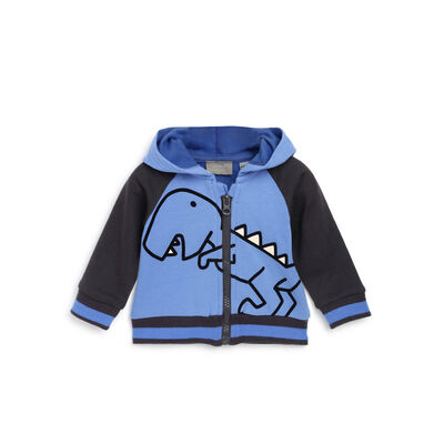 Boys Medium Light Blue Printed Cardigan
